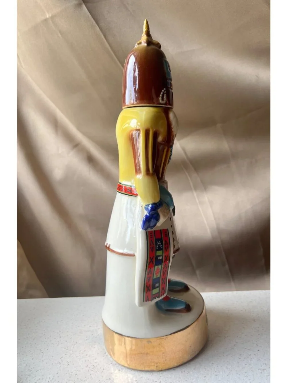 Ezra Brooks Kachina Doll Ceramic Decanter 13